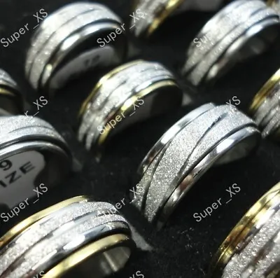 50Pcs Wholesale Rotatable Gold Silver Color Stainless Steel Rings For Women Men • $26.49