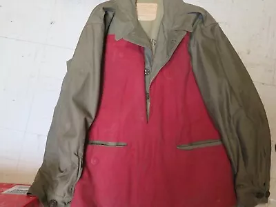 Vintage Military WWII M-1943 M43 USMC Field Jacket Size L - RED LINING HUGHES • $100