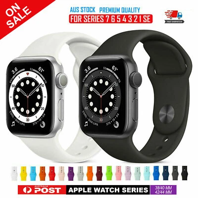 $5.59 • Buy For Apple Watch IWatch Band Series 8 7 6 5 4  Silicone 38 40 41 42 44 45mm Strap