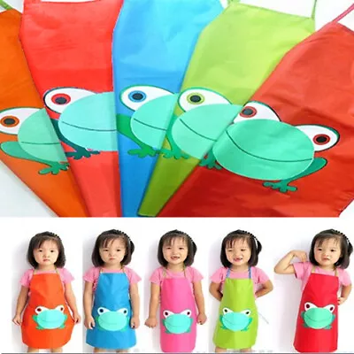 £2.79 • Buy Child Childrens Waterproof Apron Cartoon Frog Printed Painting Cooking Craft Art