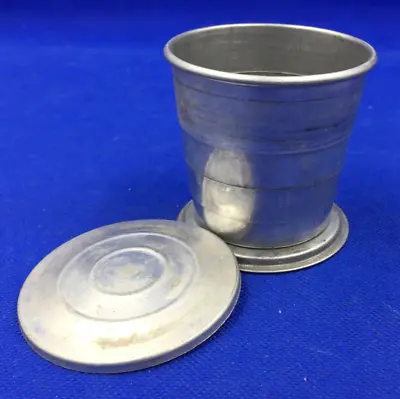 Vintage Collapsible Aluminum Travel Cup With Lid • $7.99