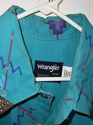 Wrangler Vintage Button Down With Vintage Silver Collar Tips • $120