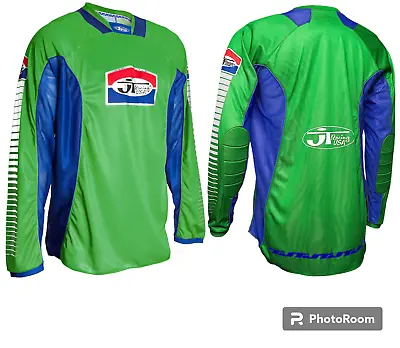 JT Racing Pro Tour MX Jersey Padded Long Sleeve GREEN BLUE Mens S NEW • $68.50