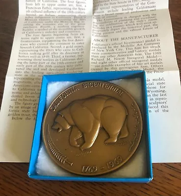 California Bicentennial Medal Bronze Medallic Art Co 4.4oz/2.5  Box & Paperwork • $19.99