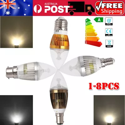 1-8Pcs E14 B15 B22 E27 Dimmable 6W 8W 10W LED Chandelier Candle Light Bulb Lamp  • $11.14