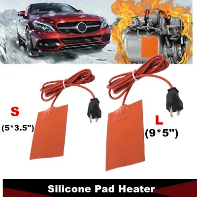 Car Engine Oil Pan Sump Tank Heater Plate US Plug Silicone Heating Pad 2 Size • $16.53