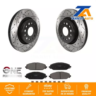 Front Coated Drilled Slotted Disc Brake Rotors And Ceramic Pads Kit For Ram 1500 • $228.09