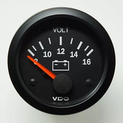 VDO Cockpit Vision Voltmeter Instrument 8 - 16V 52mm • $60.49