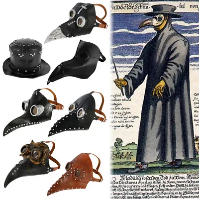 Steampunk Plague Doctor Costume Mask Birds Long Nose Beak Latex Halloween Dbah • $19.39