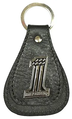 Harley-Davidson #1 Logo Medallion Black Leather Teardrop Key Fob XFL0084-BLACK • $13.76