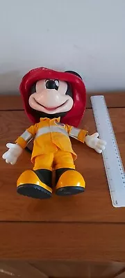 Disney Rare Mickey Mouse  Fire Rescue Talking Mickey Mouse Firefighter 13inch. • £9.99