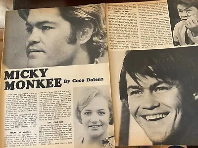 Micky Dolenz The Monkees Two Page Vintage Clipping • $1.99