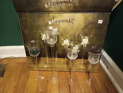 ELEMENTS Set Of 4 Votive Goblets Candle Holder Glass • $8