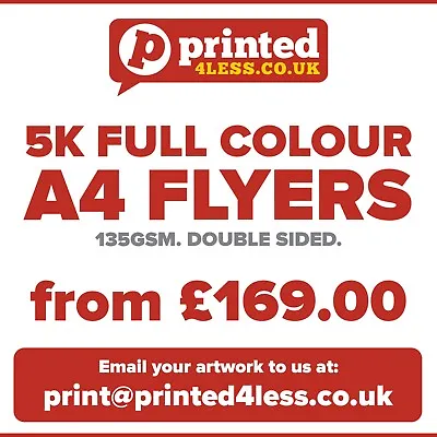 £169 • Buy 5000 A4 Flyers Double Sided Printed Full Colour 135gsm A5 A6 Leaflet Flier