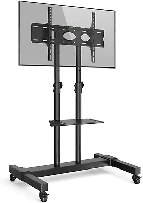 RFIVER Tall Mobile TV Stand On Wheels Castors For Most 32 -80  Flat Curved TVs • £45