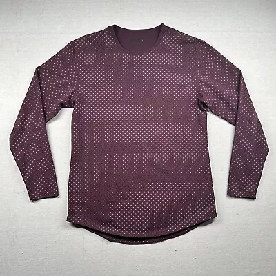 Bylt Shirt Mens M Drop Cut Active Workout Stretch Lux Maroon Polka Dot Dotted • $24.99