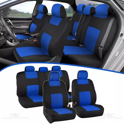 $32.99 • Buy Car Seat Covers For Hyundai Elantra 2 Tone Blue & Black W/ Split Bench