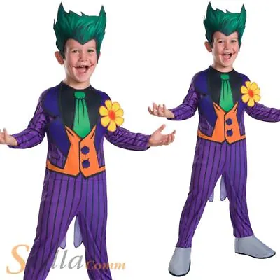 Boys Joker Costume Cartoon Halloween Fancy Dress Batman Child Outfit • £20.99