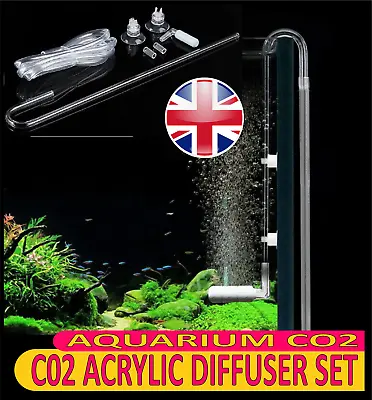 Aquarium Acrylic Co2 Diffuser Set U Shape Planted Tank Fish Hook Over Uk • £10.99