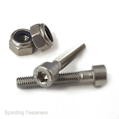 M5 & M6 Metric Socket Cap Stainless Allen Bolts With Matching Nyloc Nuts • £2.41