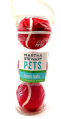 Martha Stewart Pet Dog Cat Tennis Balls 3Pk Toy Gentle Play Free Chewer Pup Soft • $8.99
