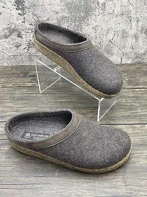 Haflinger Mens GRIZZLY Brown Wool Clogs Slippers House Shoes Sz 44 /US 11 • $59.95