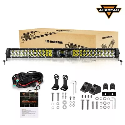 AUXBEAM 192W 5D 32  2-row LED Light Bar Work Truck SUV ATV 4WD W Bracket&Harness • $546.89