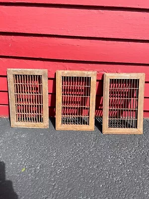 Lot Of 3 Vtg 12  X 8  Metal Floor Register Grates Vent Air Return Industrial Art • $11.99