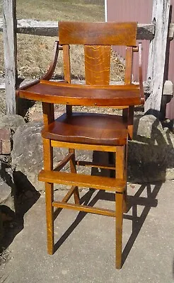 Antique Mission Arts And Crafts Quarter Sawn Oak Childs High Chair 1920s • $150