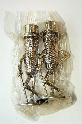 Vtg Planters Mr Peanut Plastic Gold Set Of Salt & Pepper Shakers NOS New 1970s • $21.99