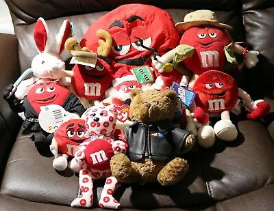 Lot Of 11 Red M&Ms Plush Stuffies • $55