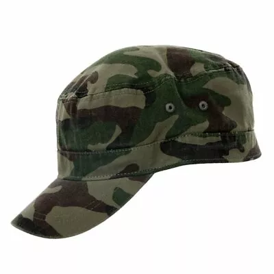 Cotton Cadet Cap Camouflage Green Camo Fitted Urban Army Hat • £5.99