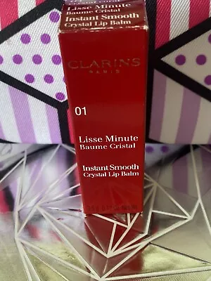 Clarins Instant Smooth Crystal Lip Balm 01 Crystal Coral 3.5g Brand With Box • £27