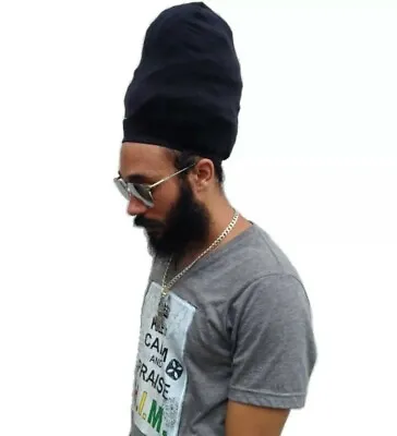 (2 PCS) Black Locs Cap Dreadlock Stocking Turban Rasta Hat Long Extra Large Ras  • $14.86