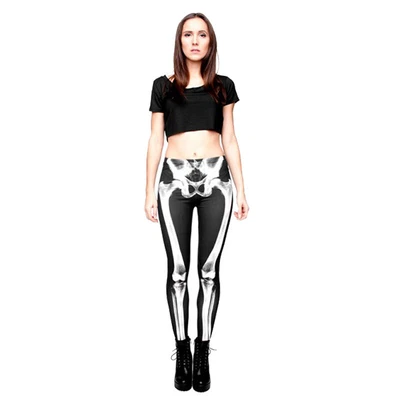 £13.09 • Buy Sexy Skeleton Pants Skulls Slim Punks Gothic Long Print Helloween Women Leggings