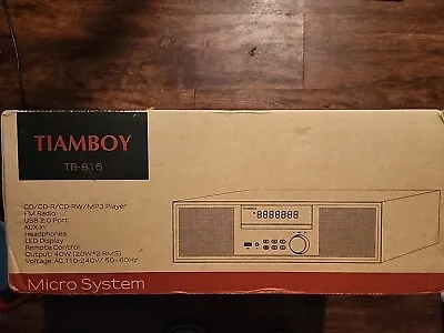 TIAMBOY Vintage Home CD Stereo System 40W RMS Shelf System W/ Bluetooth TB-816 • $40