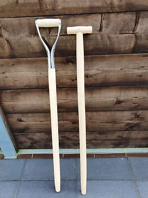 T/ D Type Replacement Spare Wood Wooden Shaft Tapered Handle Garden Fork Shovel • £8.97