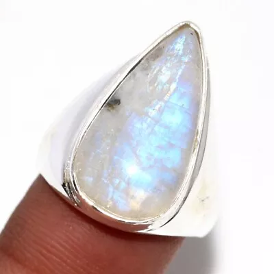 Rainbow Moonstone 925 Silver Plated Man's Gemstone Ring US 8 Stylish Gift GW • $3.99