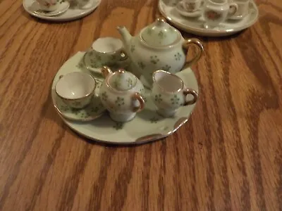 Vintage Floral Porcelain Miniature Tea Set-occupied Japan-10pcs + 2 Bonus Sets • $7.99