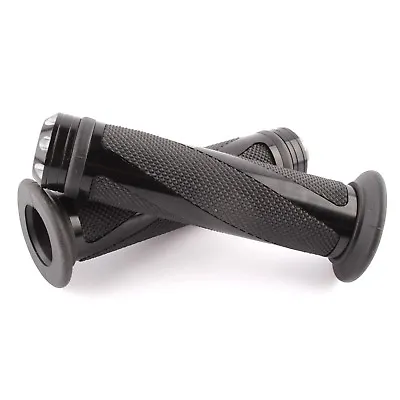 Black Motorcycle 7/8  Bar End Hand Grips For Yamaha R1 R6 Suzuki GSXR Honda CBR • $12.49