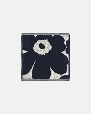 Marimekko Towel Unikko Dark Blue Face Towel (12  X 12 ) • $14