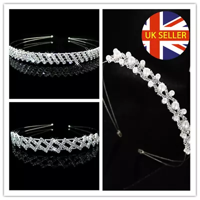 £3.49 • Buy Diamond Jewel Gems Pearl Headband Crystal Women Hair Band Girl Ladies Headwear