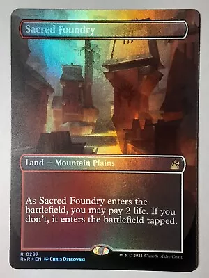 Sacred Foundry -Borderless Foil- RAVNICA REMASTERED Shock Land RVR 297 Mtg NM/M • $21.99