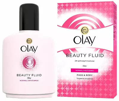 Olay Beauty Fluid Normal Dry Moistuirser Face Body Non-Greasy Classic Care 100ml • £10.99