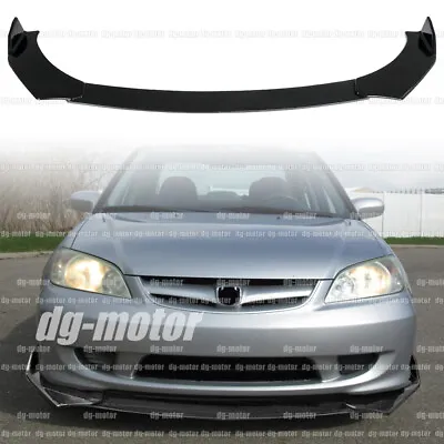 For 2003-2005 Honda Civic Front Bumper Lip Splitter Spoiler Kit Glossy Black New • $49.39