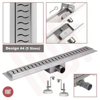 1000mm Linear Shower Drain Stainless Steel Wetroom Channel Gully (Design 4) • £90