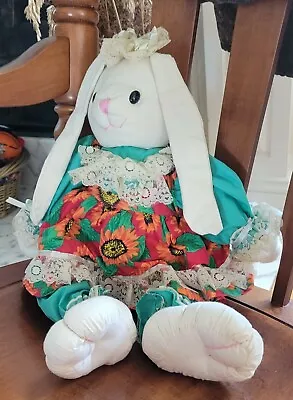 Muslin Raggedy Rabbit Doll With Attached Shirt And Skirt Very Good Condition  • $5