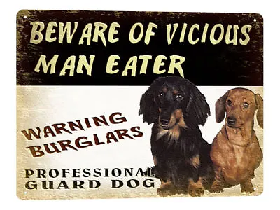 DACHSHUND METAL Sign Vintage Style Pet Weiner Dog Funny Joke Wall Decor Art 686 • $19.55
