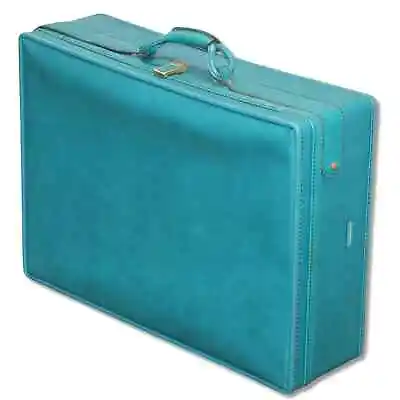 Hartmann Pullman Turquoise Belting Leather 27  Suitcase With Key Vintage  • $95.92