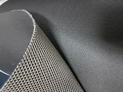2.5mm* - 3D Spacer Mesh Fabric Material  - ANTHRACITE GREY/BLK - 150cm Wide  • £1.50